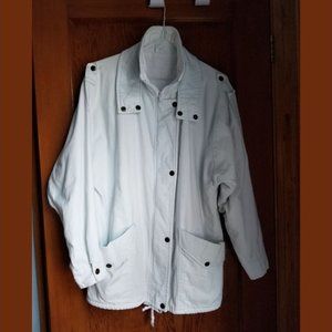 Rare, vintage 80s, pale green, cotton jacket, epaulets, pockets, from England